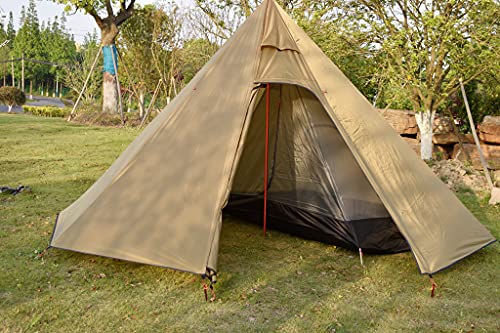 Carpa tipi para 4 personas, con media malla y salida de estufa, altura 7.2 pies miniatura 5