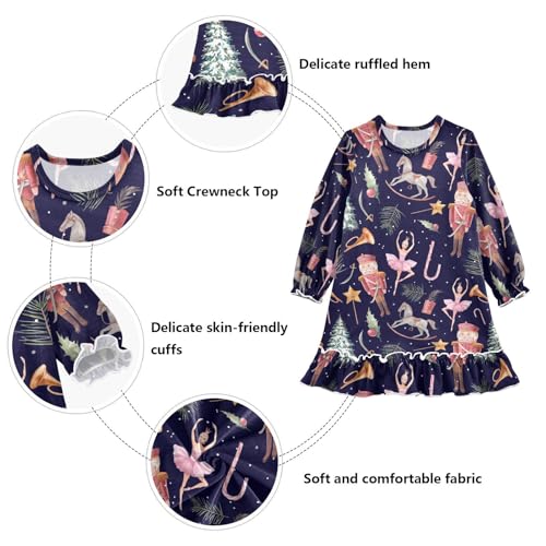 Aflyko Christmas Xmas Girls Dresses Long Sleeve Novelty Playwear Midi Sundress3