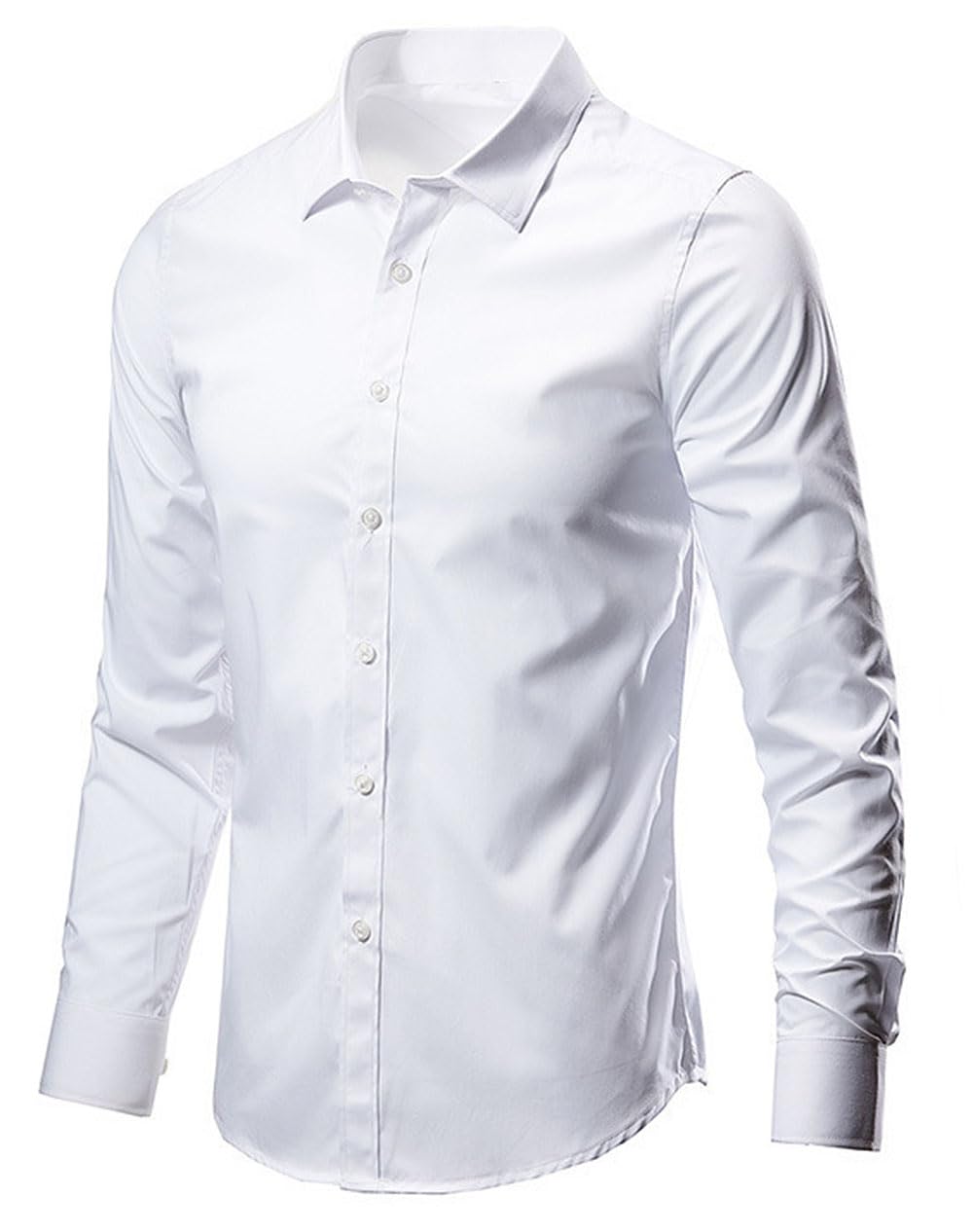 Maiyifu-GJ Mens Dress Shirts Long Sleeve Button Down Dress Shirt for Men Casual Business Stretch Slim Fit Shirt