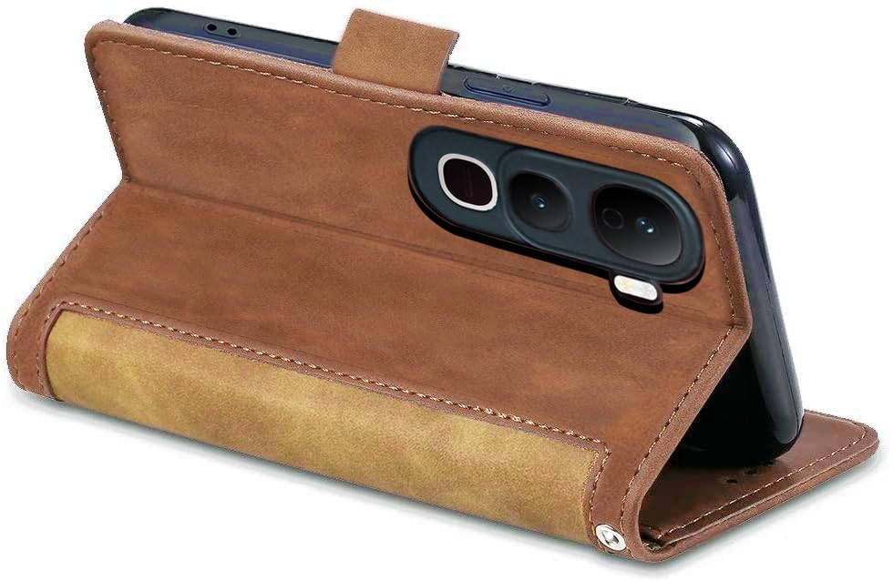 Image of Excelsior Flip Cover for Vivo Y400 Pro | Premium PU Leather | 360 Degree Protection (Coffee)