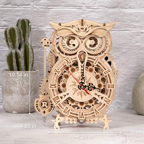 Maqueta madera ROKR de reloj búho para decorar tu salón 2
