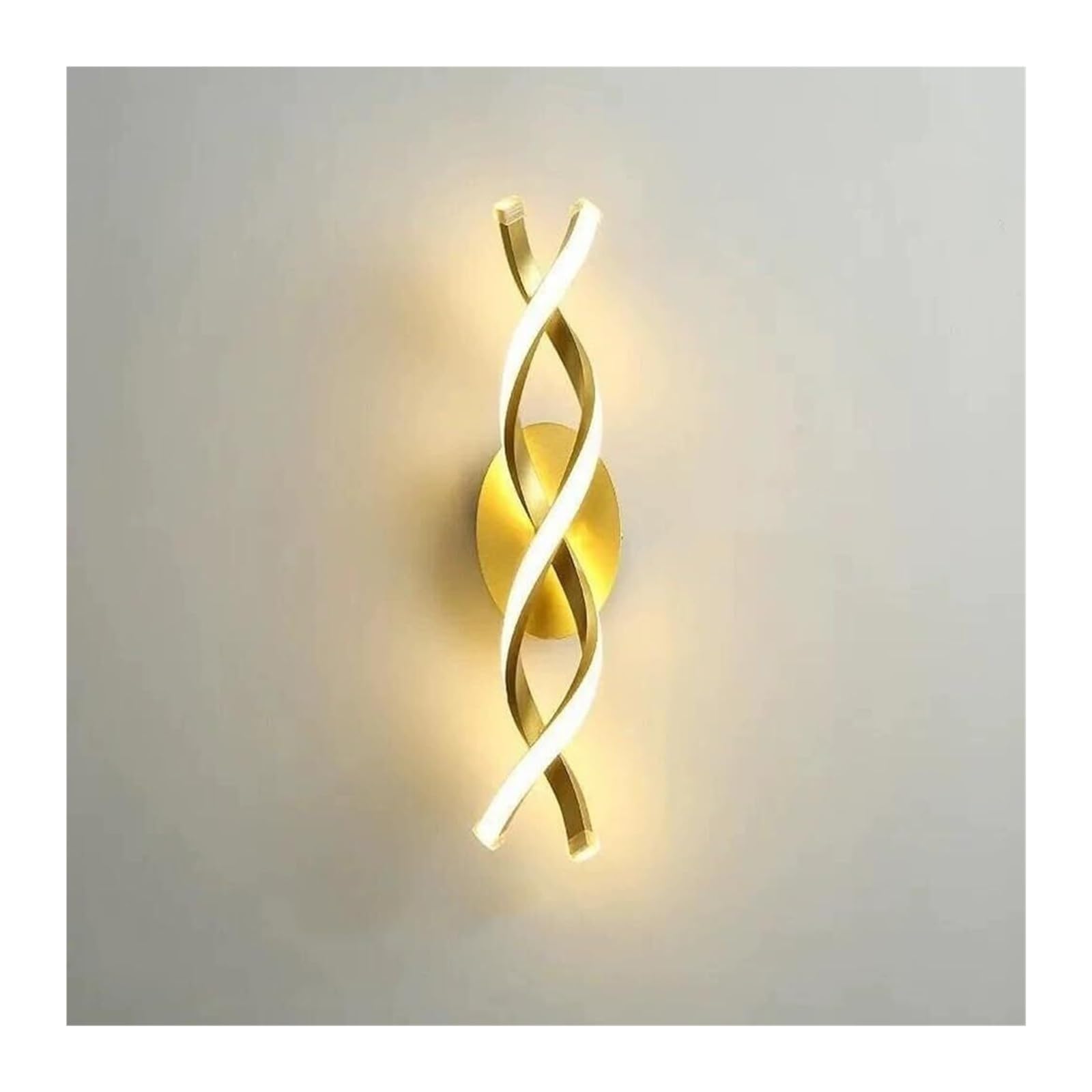 VDOQTLJT Spiral Shape Wall Lamp Bedside LED Light - Style Stair Sconce Lamps sconces(Gold,Tricolor light)