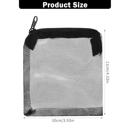 Image of Piriuuo 10 Pcs Aquarium Media Bags, 3.9 inch X 4 inch Filter Media Bag Small Media Bags for Aquarium Aquarium Filter Bags with Zipper Reusable Filter Bags for Fish Tank Activated Carbon (Black)