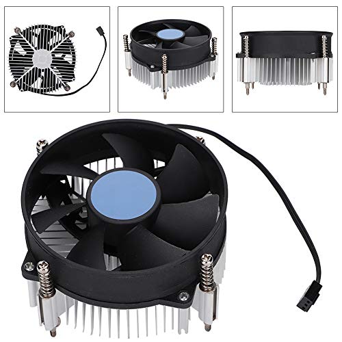 ASHATA Raffreddamento CPU Silenzioso Efficiente Radiatore CPU Dissipazione di Calore Forte Raffreddamento Processore, CPU Dissipatore Ventola di Raffreddamento per Intel 115X / 775 Nero(Intel 775)
