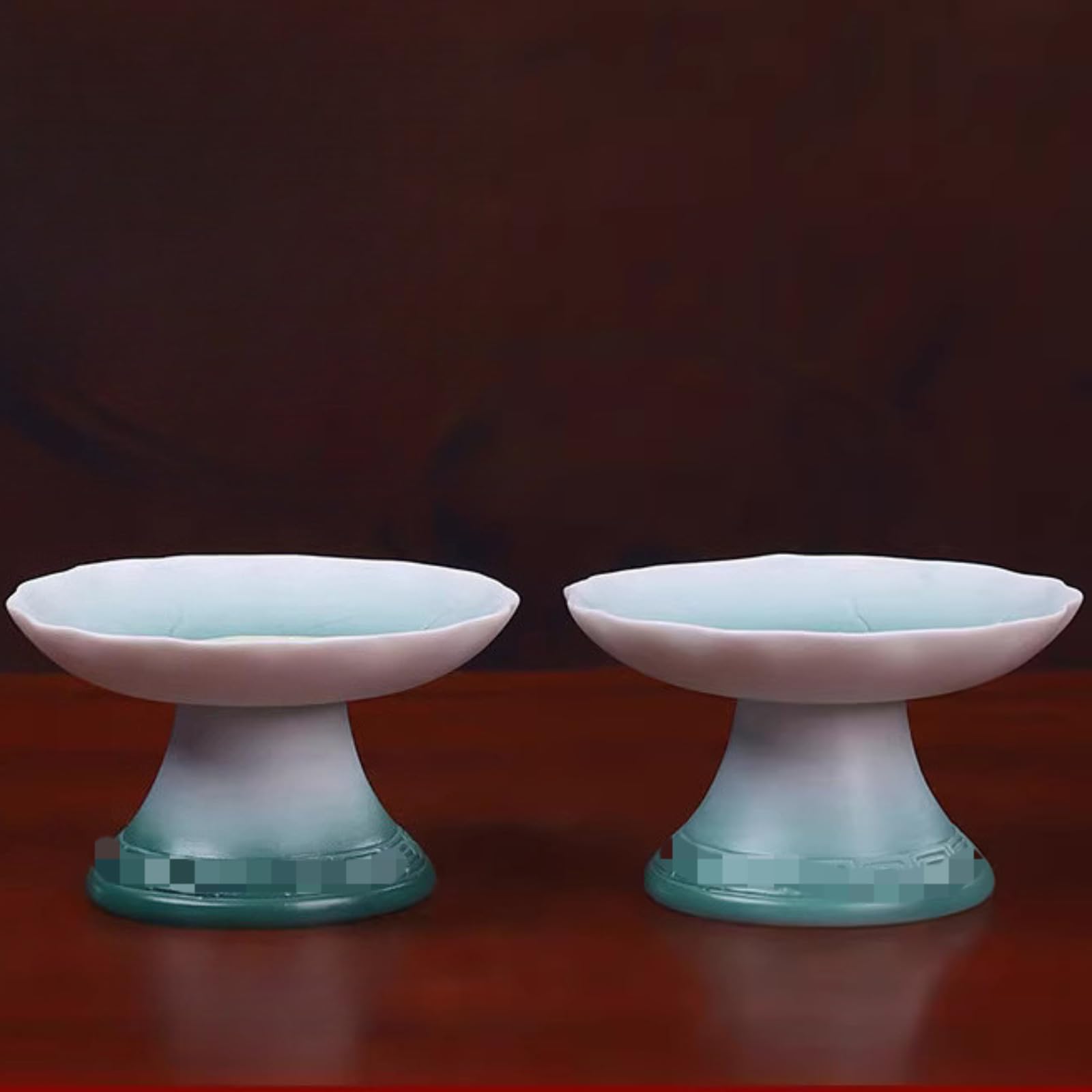 2 candelabros de cerámica con forma de hoja de loto, 8,5 cm, 8,6 cm, adorno para el hogar budista