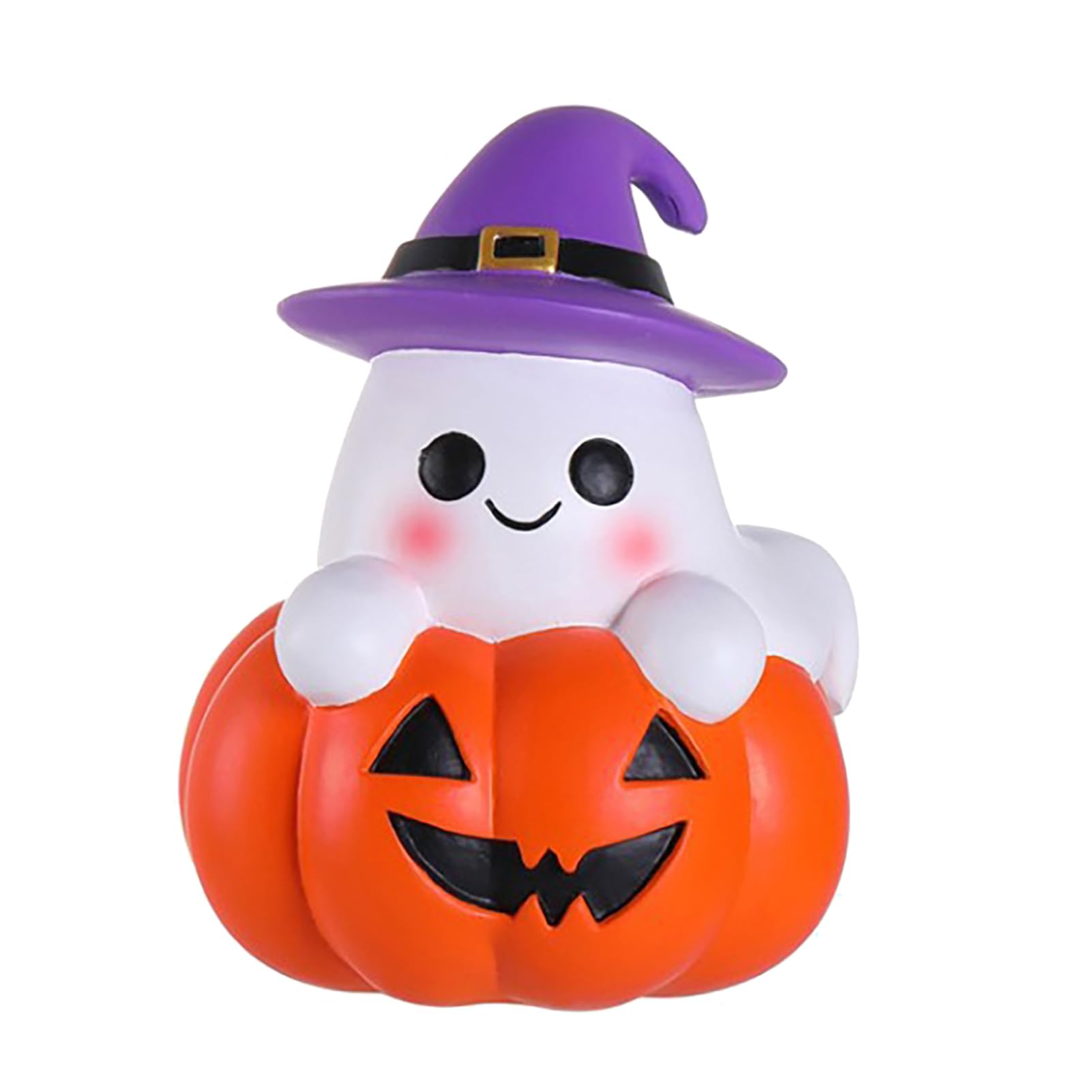 Pasisuu Halloween Ghost Pumpkin Figurine – Cute Resin Ghost Decor with Vivid Details, Spooky Indoor Outdoor Garden Ornament for Tabletop Display [object Object]