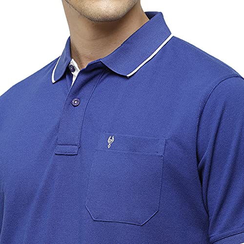 Classic Polo Men's Regular Fit Polo Collar Half Sleeve Solid Cotton Blend
