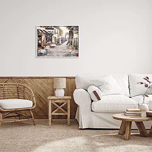 Image of 'Traditional Village City Architecture'| Framed Giclee Art | Stupell Industries | White, 30 x 24 Inches, Easy to Hang and Sturdy, Made in USA, by Ruane Manning