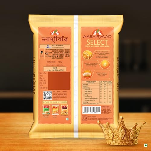 Image of Aashirvaad Select Premium Sharbati Atta for Vegetarian, 10kg