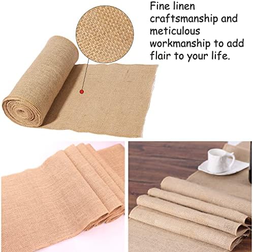 Hessian Fabric Roll, 10m*30cm Natural Hessian Table Runner, Hessian Jute Fabric, Jute Table Runner, Jute Runner for Crafting, Wedding, Table Decoration