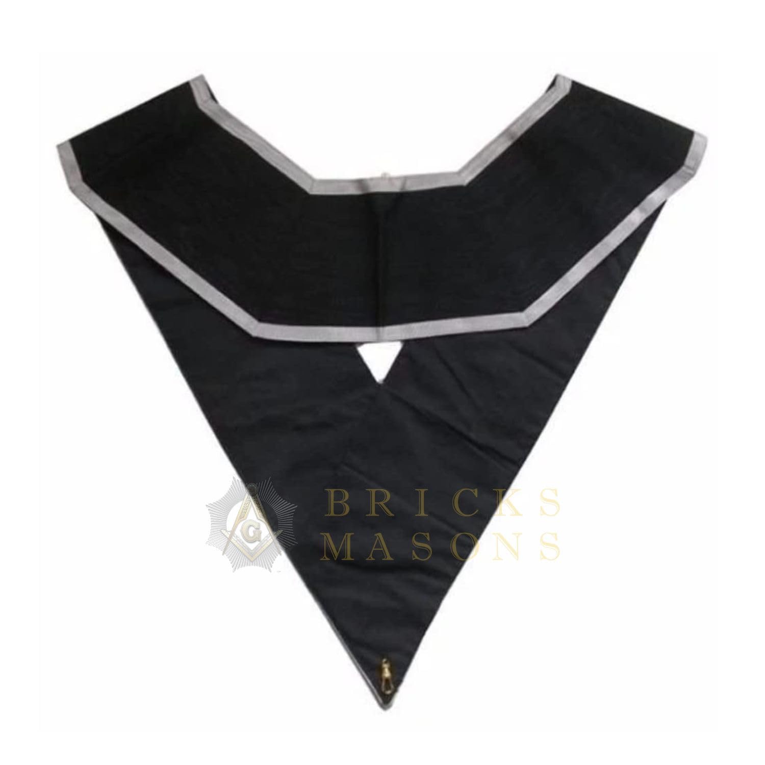 Bricks Masons 32nd Degree Scottish Rite Collar - Black Moire with White Borders