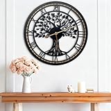 Whdifsag Tree of Life Wall Clock, Clocks For Living Room, Kitchen Clock Quiet and No Ticking, Suitable for Wall Decor, Living Room Decoration, Kitchen Decoration(60CM)