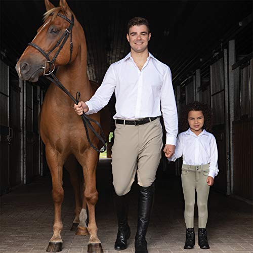 ELATION Girls Riding Pants for Kids Platinum Brooklyn – Horse Show Breeches Girls (Tan, 16) - Thumbnail 2