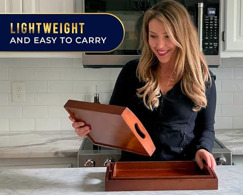 Save on Comfify Bamboo Serving Trays Set of 3 – Eco-Friendly & Nesting - Image 2