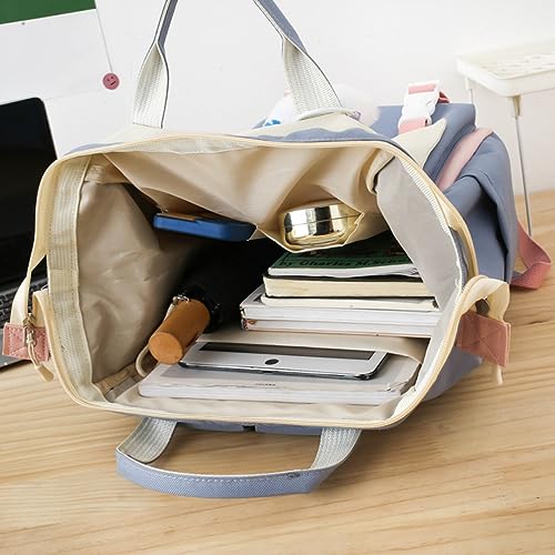 5Pcs Kawaii Backpack Cute Backpack for School Aesthetic Backpack Kawaii School Supplies Backpack Set with Accessories (Pink) 5