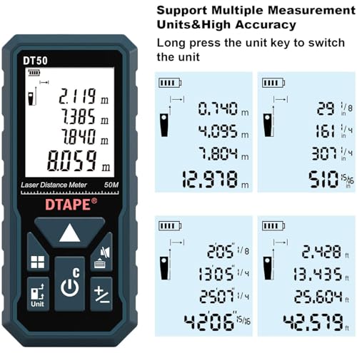 image for Laser Measuring Tool 165ft, DTAPE Laser Measure, High Accuracy Digital