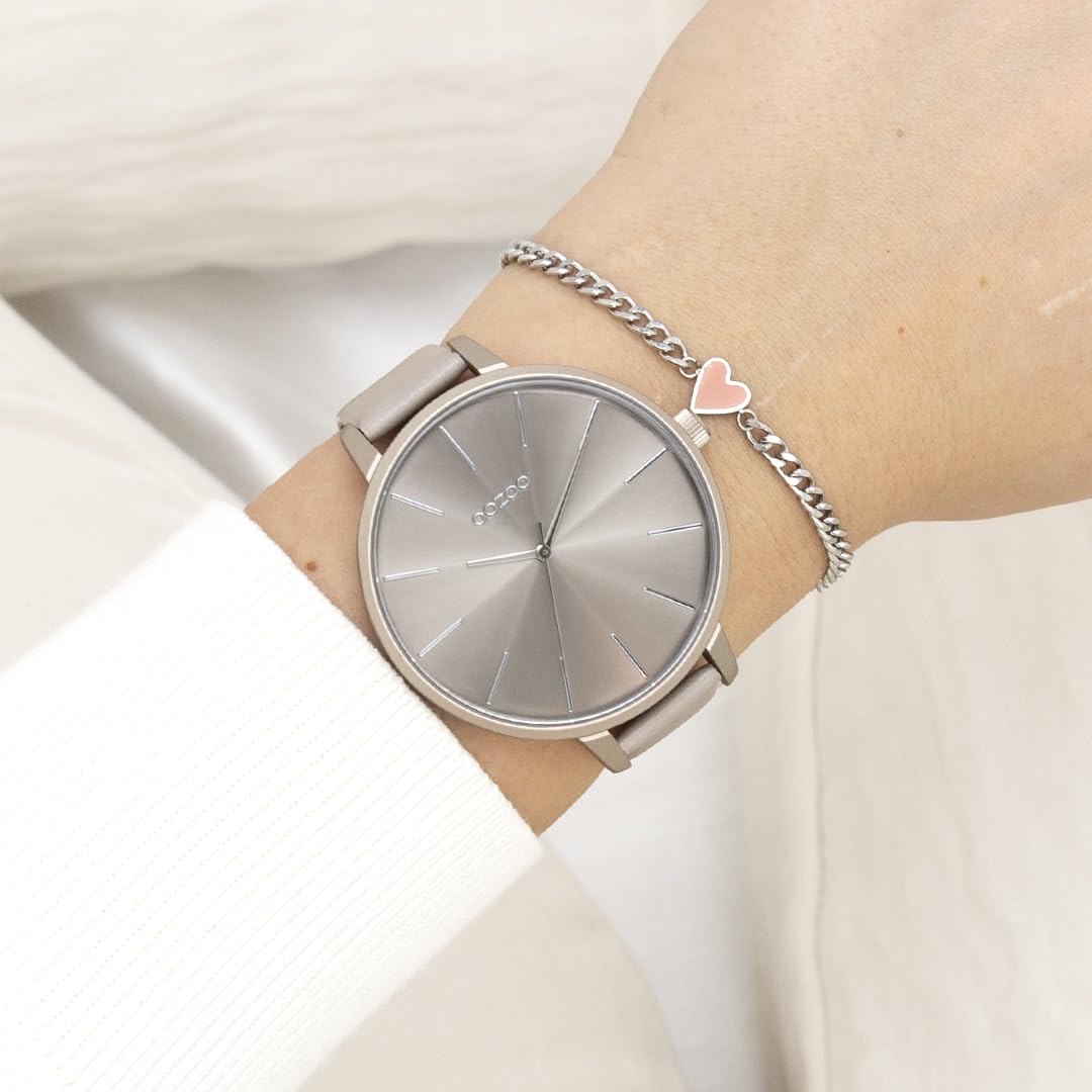 Oozoo Timepieces Damen Uhr | Armbanduhr Damen mit Lederarmband | Hochwertige Uhr für Frauen | Edle Analog Damenuhr in rund