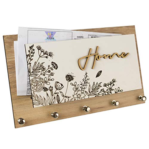 Porta Chaves e Cartas Home Floral Organizador Luxo