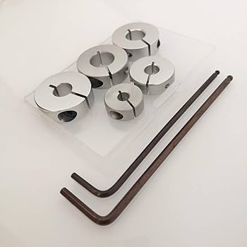 8 PCS Drill Depth Stop, Collar Ring Positioner Locator Woodworking Limiter 3 4 5 6 8 10 12 16mm Dowel Shaft Chuck With Hex Wrench For Drill Bits Black