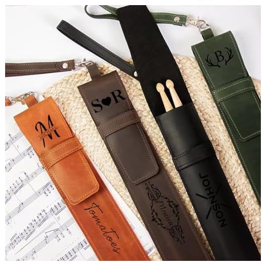 Bolsa For Baquetas Personalizada Con Nombre, Funda De Cuero Personalizada For Baquetas For Músicos, Soporte Portátil For Guardar Baquetas For Bateristas, Regalo For Bateristas For Hombres