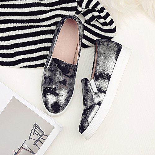 Chaussures Lok Fu argentées mode décontractée pieds plats - 3