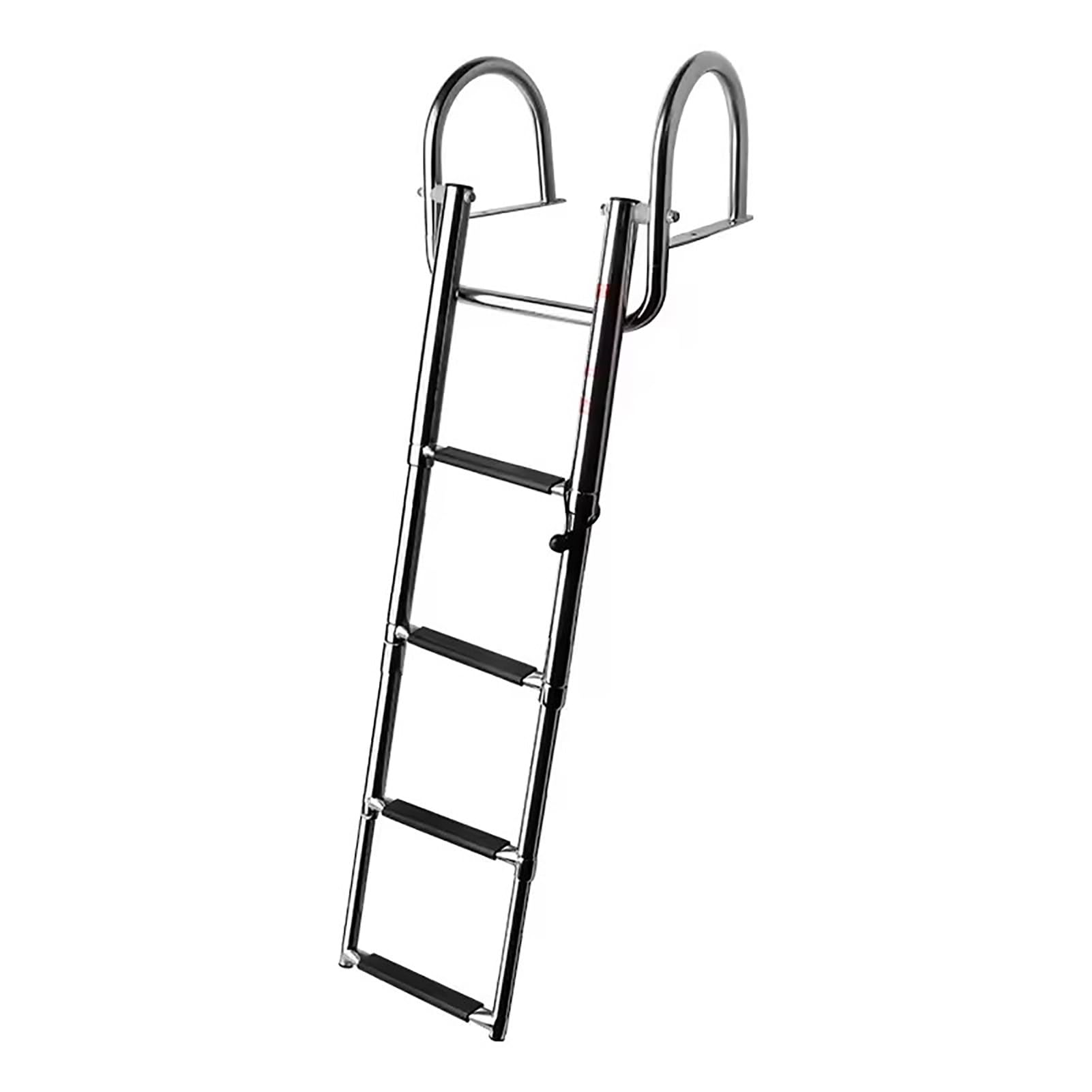 Generico Scala Marina a 3/4 gradini, Scala telescopica in Acciaio Inox per Barche, scaletta Antiscivolo per subacquei con Fibbie per Yacht, Nave, Barca, Piscina, Argento, 3 gradini (Argento