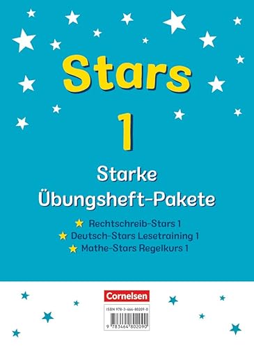 STARS - starke Übungshefte - Übungsheftpakete Deutsch und Mathematik: 1. Schuljahr: 3 Übungshefte im Paket mit Lösungen - Rechtschreib-Stars, Deutsch-Stars Lesetraining und Mathe-Stars Regelkurs