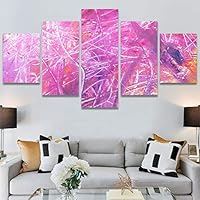SIGNWIN 5 Panel Canvas Wall Art Abstract Aerial Contemporary Mixed Media Modern Art Multicolor Texture for Home Decorations Ready to Hang - 60