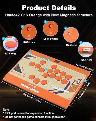 Palo de arcade magnético Haute42 C16 con botones intercambiables 7