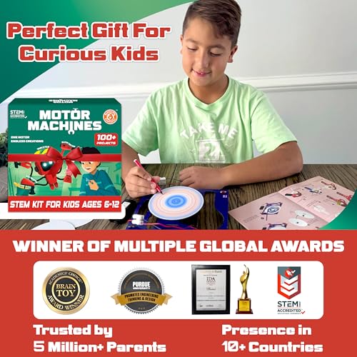 Image of Butterfly Edufields 100+ Motor Machines Science Experiment Kit | STEM Toys for Boys 5 6 7 8 9 10 Year Old | Birthday Gift for Boys Girls Age 6-10 8-10 7-14 Years | DIY STEM Projects Kit for Kids