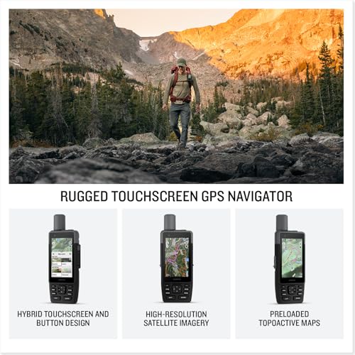 Image of Garmin GPSMAP H1 Premium GPS Handheld Navigator for Hiking, Rugged Design with Color Touchscreen and Buttons, Long Battery Life, Built-in Flashlight, Preloaded Maps Bundle