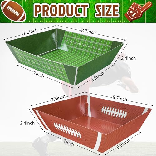 Sawowkuya FOOTBALL FOOD BOAT-123 36Pcs Football Party Supplies Food Boats Paper Disposable Serving Trays Bowls thumb #2
