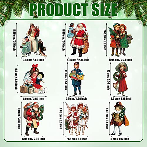 9 Pcs Victorian Style Santa Christmas Tree Ornaments Rustic Santa Claus Nostalgic Retro Tree Decorations Hanging Acrylic Vintage Christmas Decorations Bulk Christmas Ornaments (Victoria Style) #TOP1