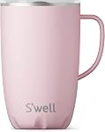 Bien - Mug de voyage avec poignée, 16 oz, isolation sous vide, glissière ouverte