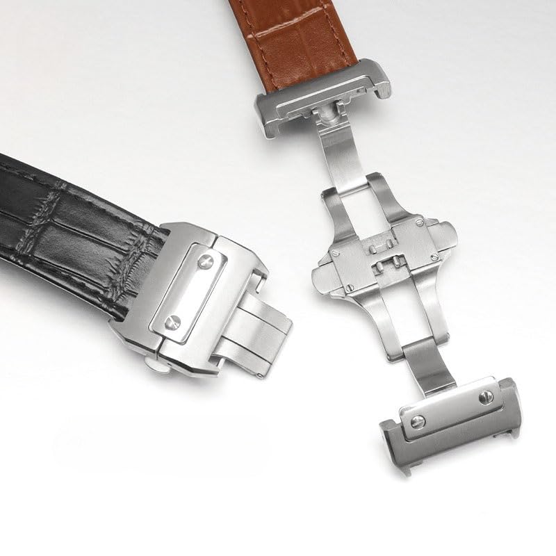 Sangle de montre en cuir véritable compatible Santos Série 100