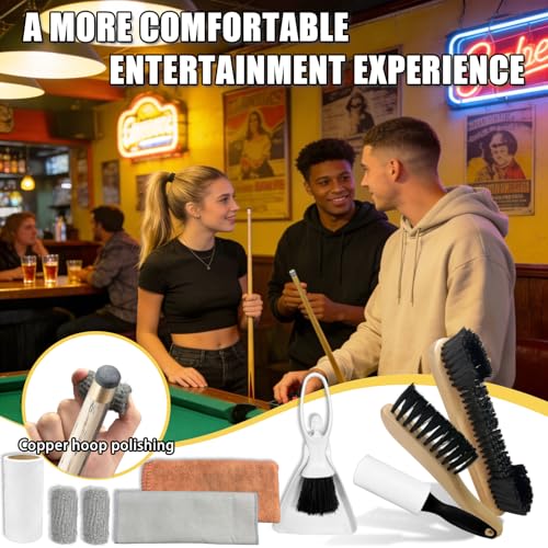 Pool Table Brush Set for Felt, Pool Table Cleaning Tools Set,Billiard Felt Cleaner Accessories - Thumbnail 7