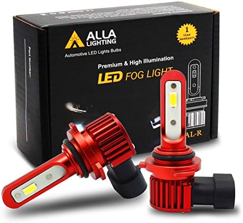 Alla Lighting 5200lm AL-R HB4 9006 LED Fog Lights Bulbs, 6000K Xenon White Xtreme Super Bright 12V Upgrade Halogen Lamps for Cars, Trucks