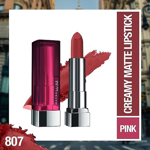Image of Maybelline New York Matte Lipstick, Intense Colour, Moisturised Lips, 807 Dried Rose, 3.9g & Maybelline New York Matte Lipstick, Intense Colour, Moisturised Lips, 676 East Village Rose, 3.9g
