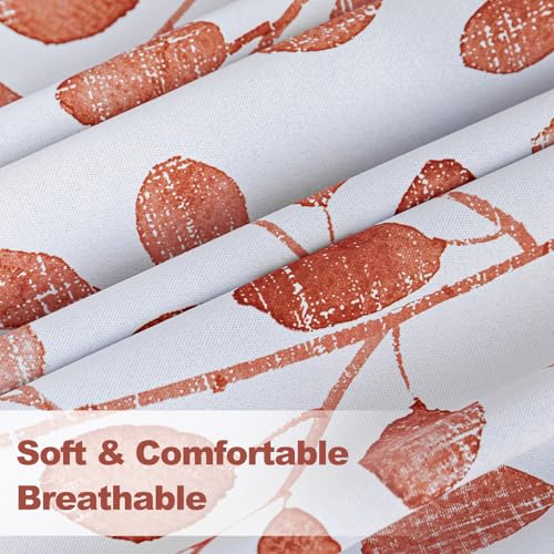 Image of MYSKY HOME Terracotta Curtains 84 Inch Length for Bedroom Grommet 2 Panels