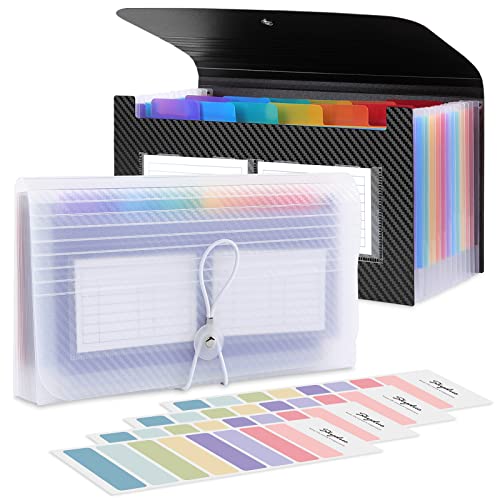 Skydue Receipt Coupon Organizer Holder, 13 Pockets Small Accordion File Organizer, Mini Expanding File Folder For Glove Box. 10 * 5.5 Inches (Pack Of 2) #TOP23