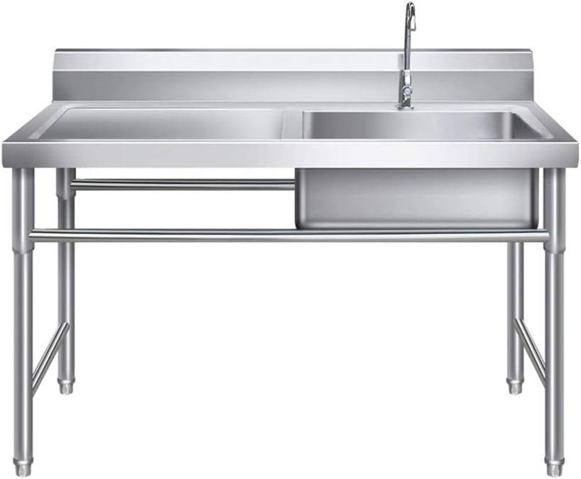 Stainless Steel Free Standing Utility Sink with Drainboard Commercial