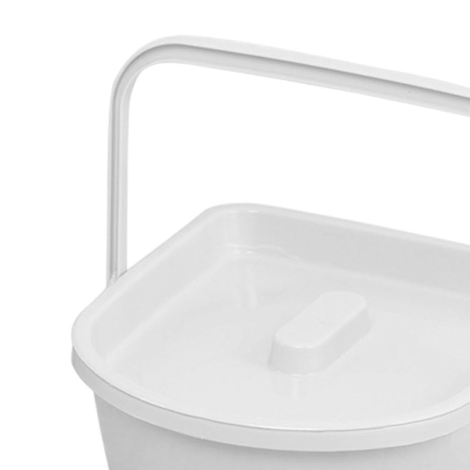 Commode Chair Bucket con Vaso Da Notte Leggero Secchio per Sedia Da Toilette Portatile con Manico Urinale Pratico in Resina PP Recipiente per Squat Co, Bianco