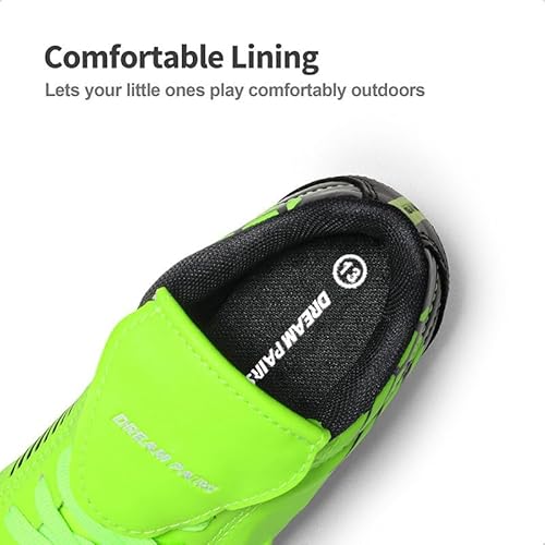 DREAM PAIRS Chuteiras de futebol para meninos e meninas para crianças pequenas/grandes, Neon/verde/p