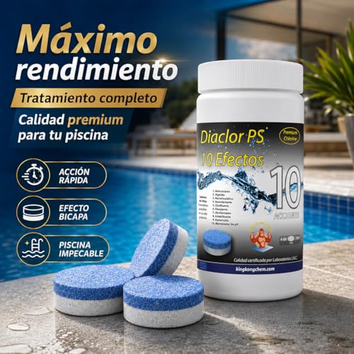Miniatura 6 de Cloro Total Para Piscinas Diaclor Ps 10 Efectos 1 Kg - 10 Pastillas De Cloro Multiacción 100 Gr - Tratamiento Profesional Completo