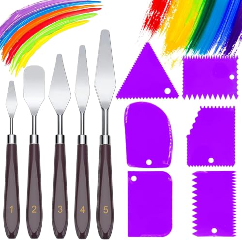 Kit Espatulas Pintura Acrilica, Herramientas pintura al óleo, 11 Piezas