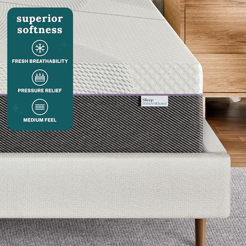 Image of Sleep Innovations Shiloh 14 Inch Green Tea Memory Foam Mattress, California King Size, Bed in a Box, Medium Feel