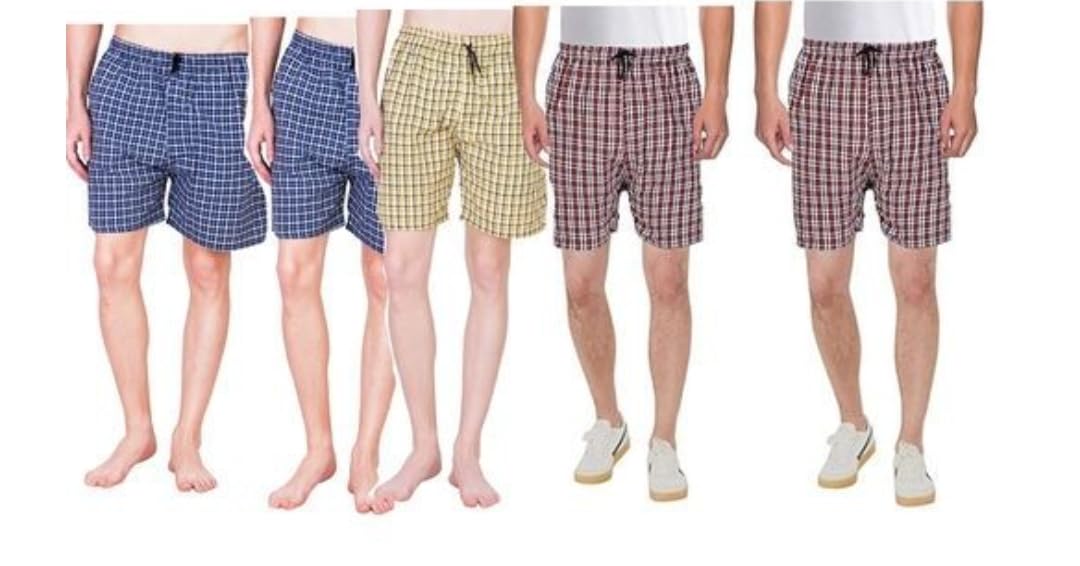 Men Multicolor Cotton Blend Boxer Shorts Pack of 5-image-22
