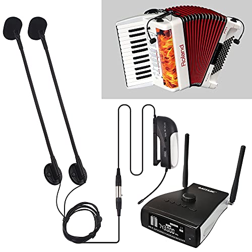 AT-20 Piano Accordion Pickup with Gooseneck Mic Wireless Receiver & Transmitter Microphone System Designed for Accordion