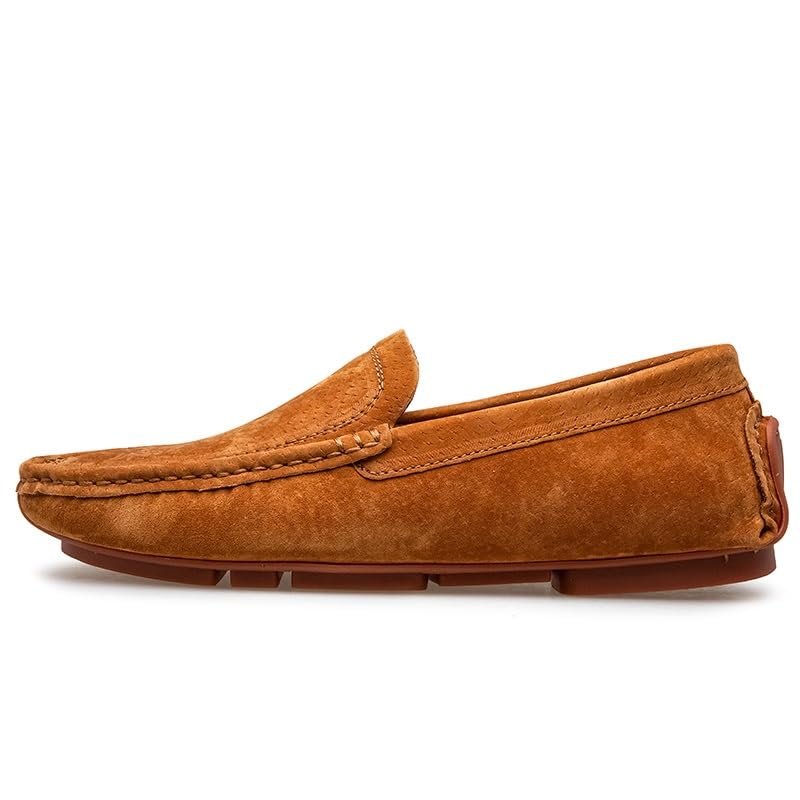 Loafers for Men Solid Color Driving Moccasins Loafers Stitching Details PU Suede Anti-Slip Flexible Flat Heel Casual Slip On2