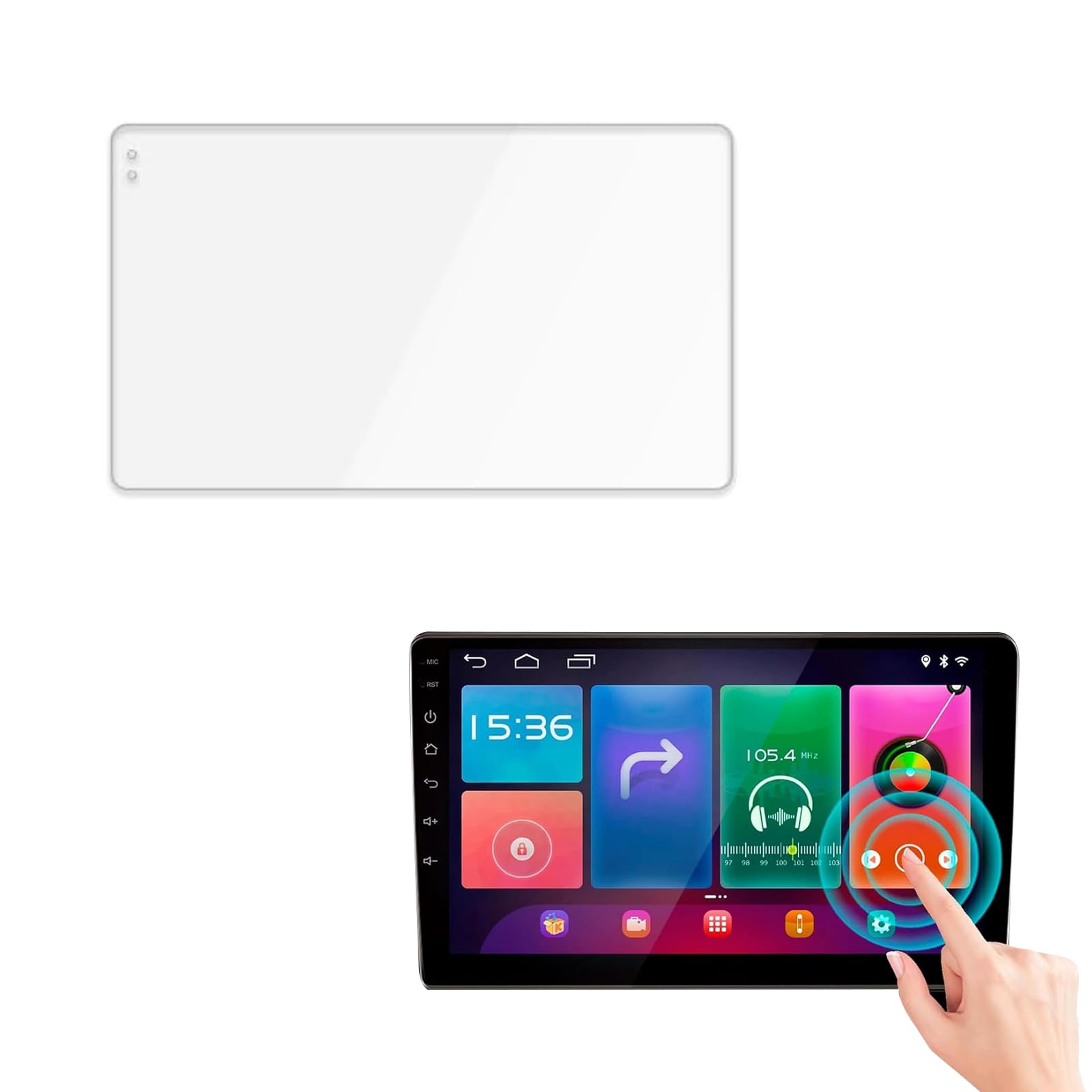 1 PC Car Central Control Display Protector, HD Anti-blue Light Tempered Glass Anti-scratch Protection Film, 8.81“ x 8.46” x 5.11“ Ultra-thin Film Sensitive Touch Screen (Transparent)